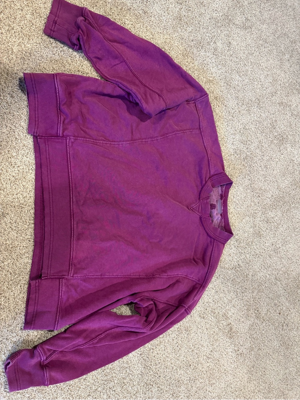 Free People Relaxed Crewneck Sweater in Plum